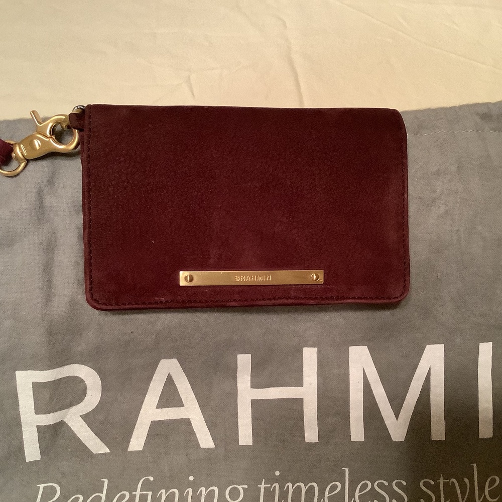 Rare Brahmin suede Debra wristlet/wallet
